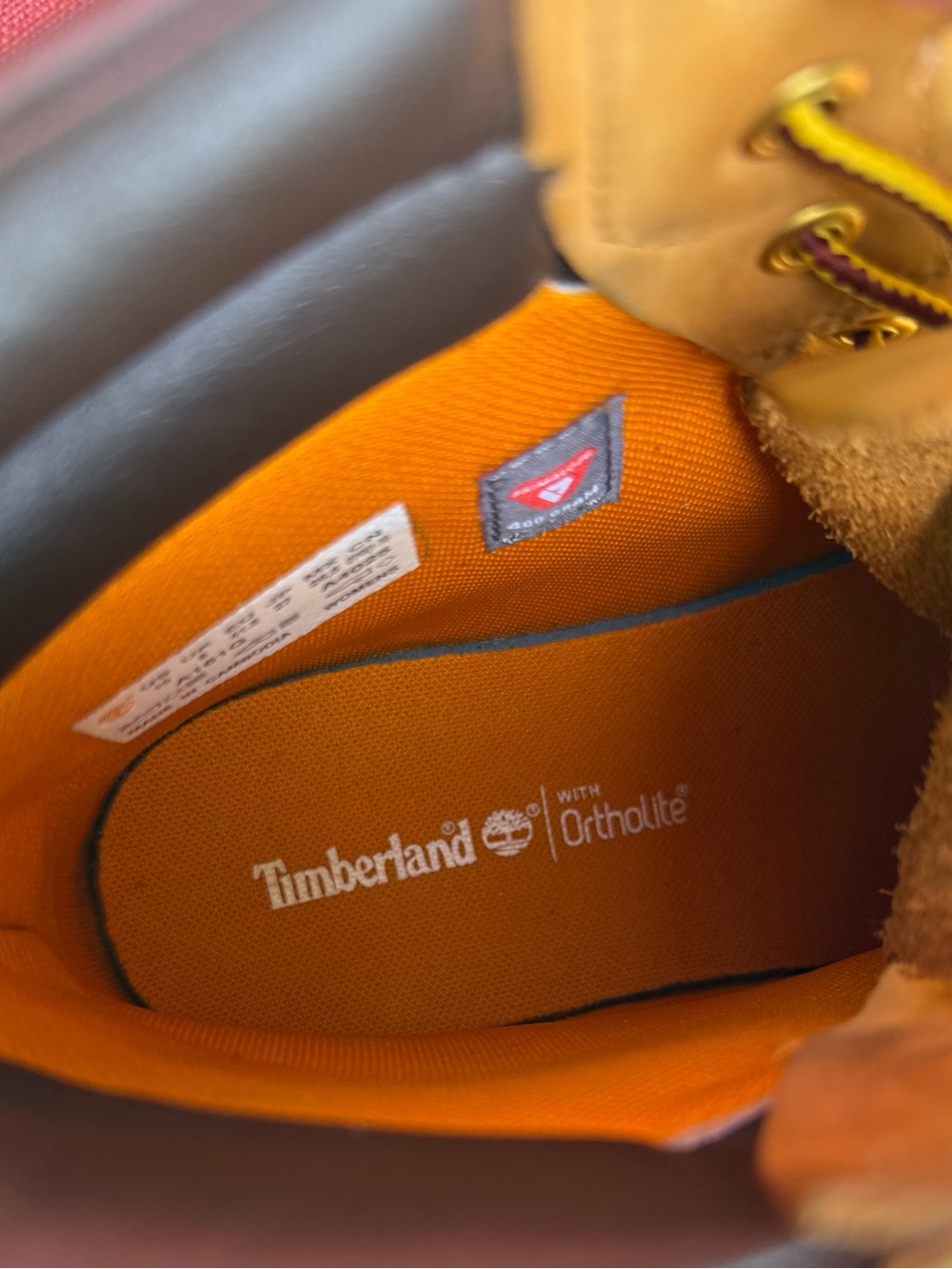 Timberland Wheat and Dark Brown Padded Ortholite Collar Boots Womens Size 10 - Picture 8 of 8